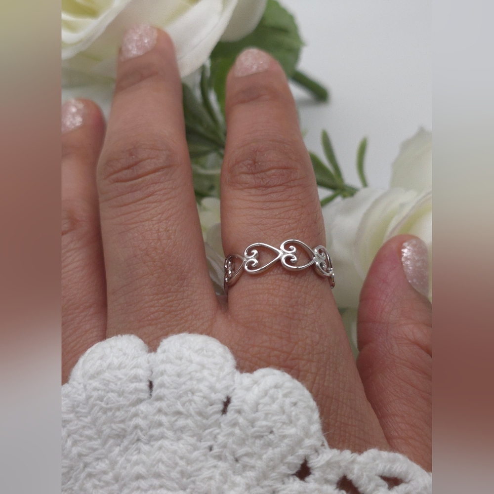 🥰 ENDLESS LOVE STERLING SILVER RING - Picture 6 of 8